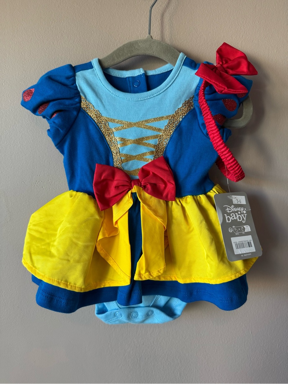 Disney Baby NWT Princess Snow White Dress Costume & Headband Size 3-6 months